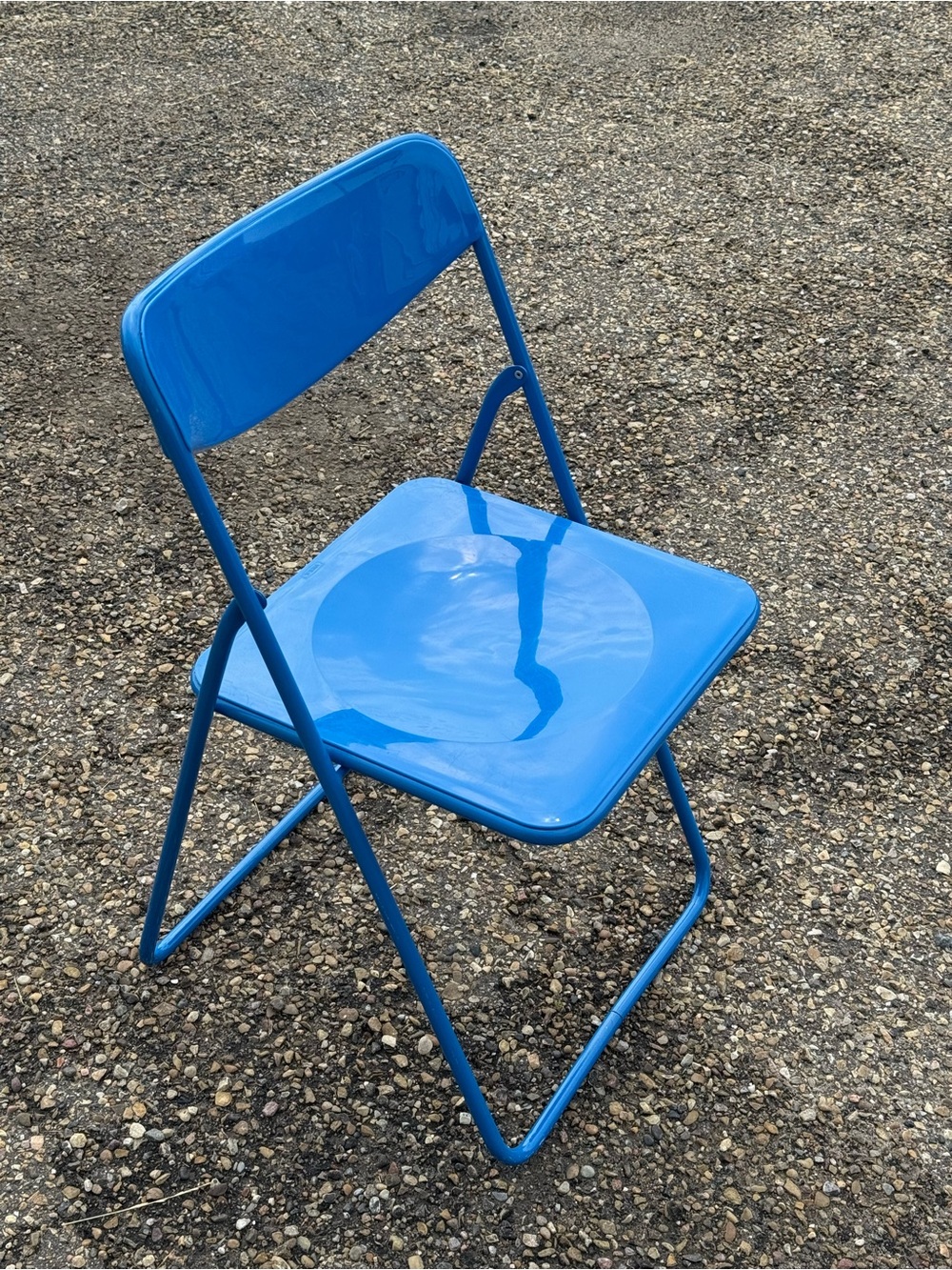 Blue IKEA TED Vintage Folding Chair c1980s by Niels Gammelgaard N1